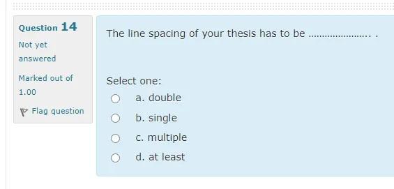 The line spacing of your thesis has to be