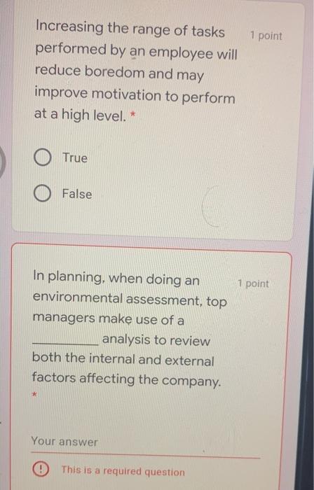 1 point Increasing the range of tasks performed