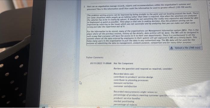 can you also provide what my trainer ask to write