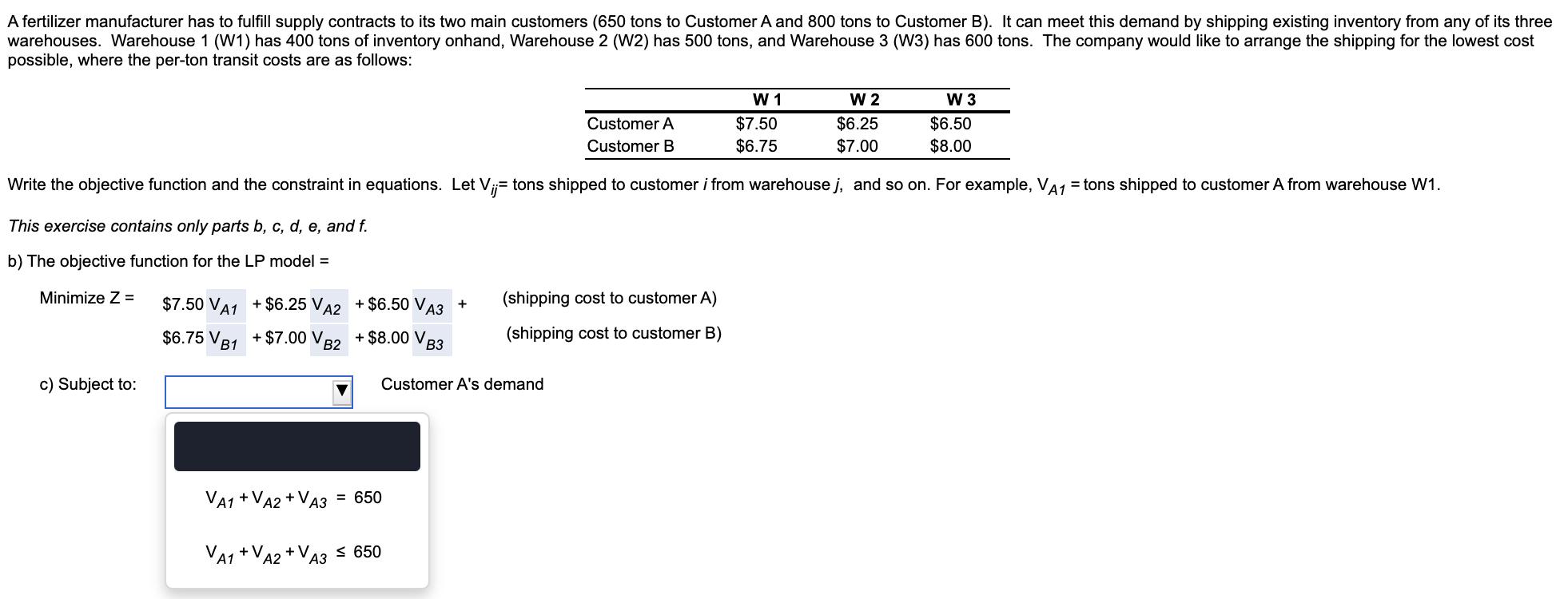 A fertilizer manufacturer has to fulfill supply