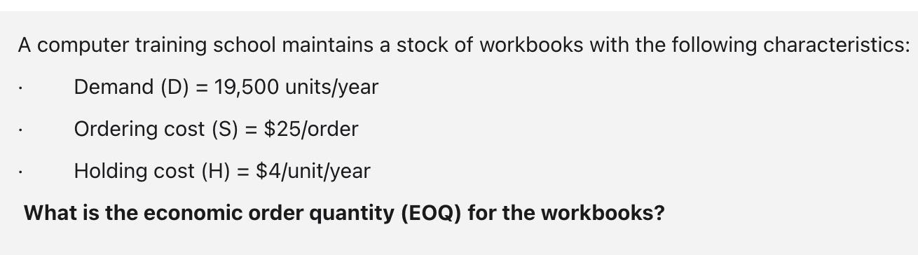 A computer training school maintains a stock of