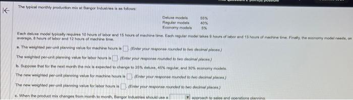 The fypical monthly production mix of A iorpor