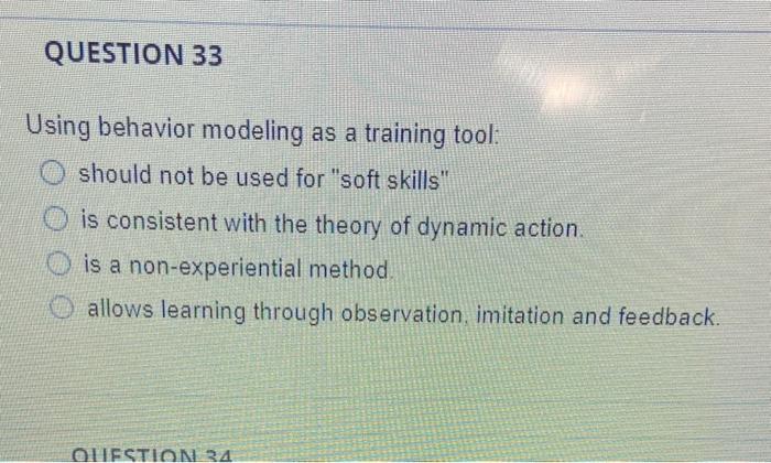 Using behavior modeling as a training tool:
