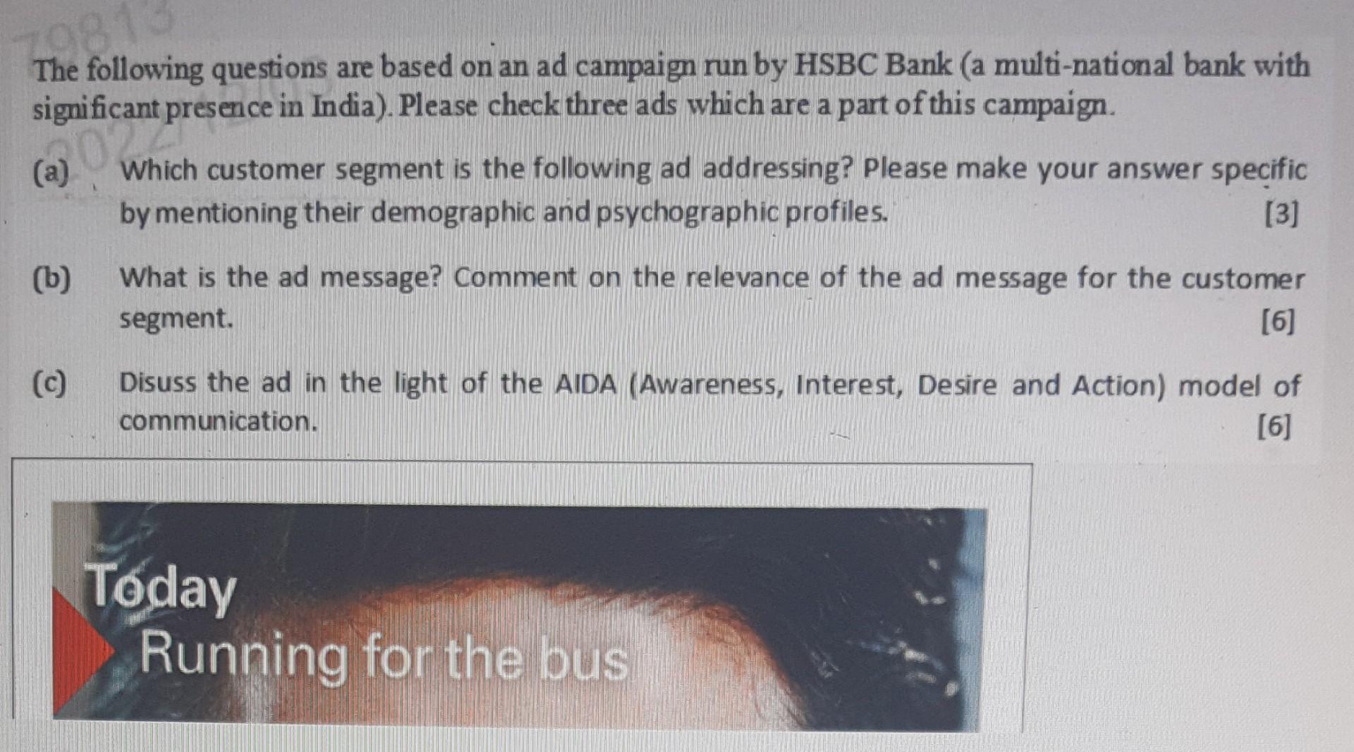 The following questions are based on an ad