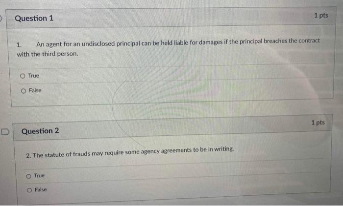 1. An agent for an undisclosed principal can be