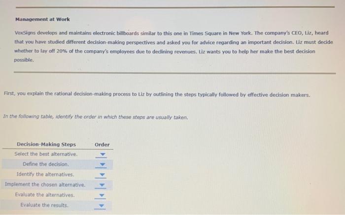 Management at Work VoxSigns develops and