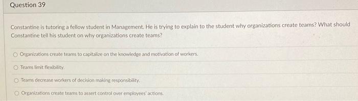 4.5 pts Question 38 Elizabeth is an emergency