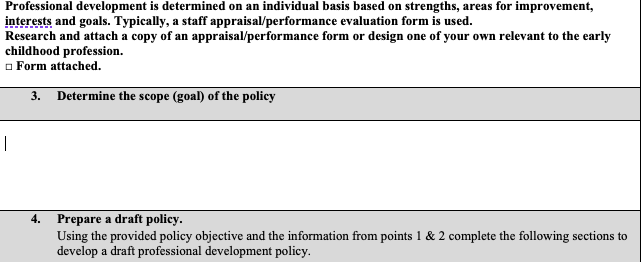 Professional development is determined on an