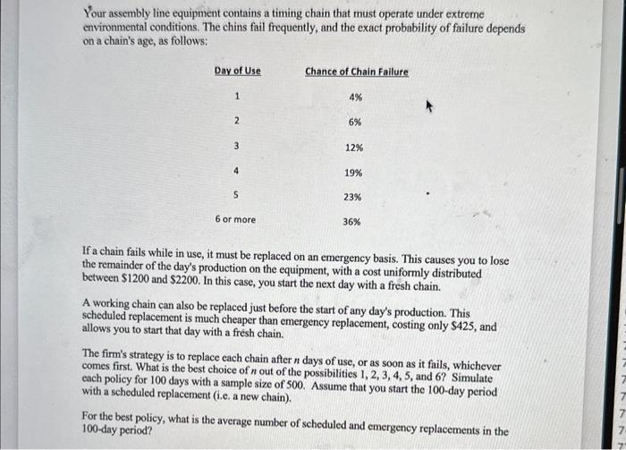 Your assembly line equipment contains a timing