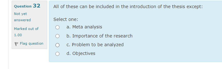 All of these can be included in the introduction