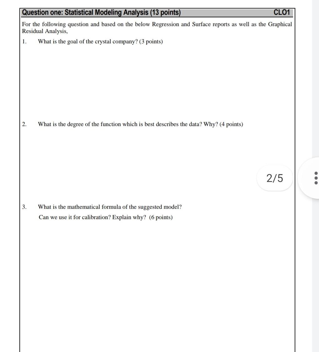 Question one: Statistical Modeling Analysis (13