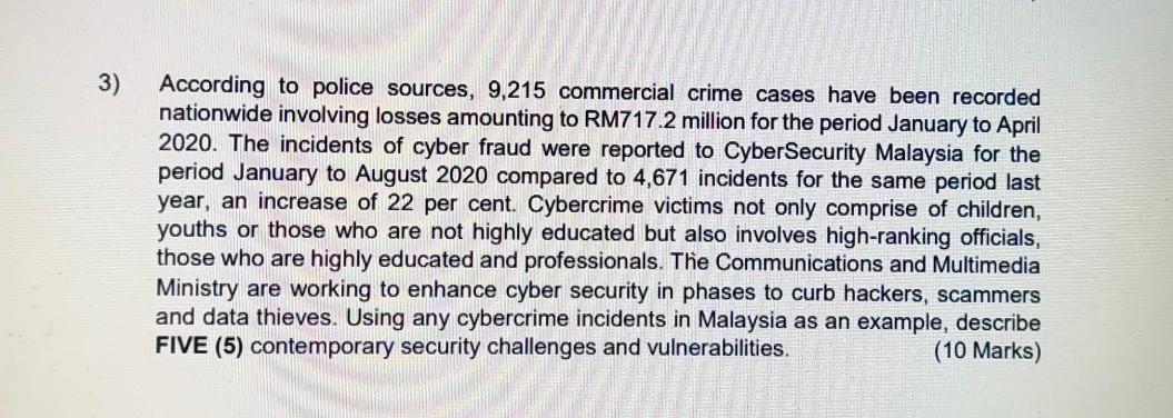 3) According to police sources, 9,215 commercial