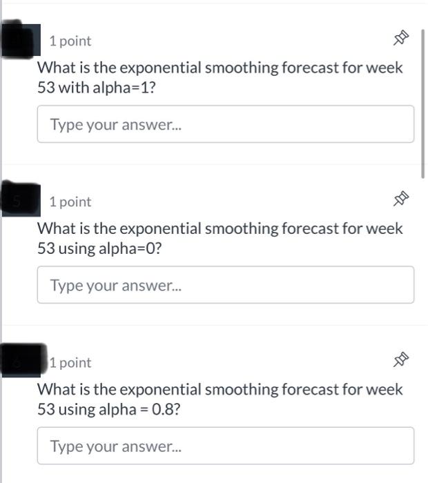 What is the exponential smoothing forecast for
