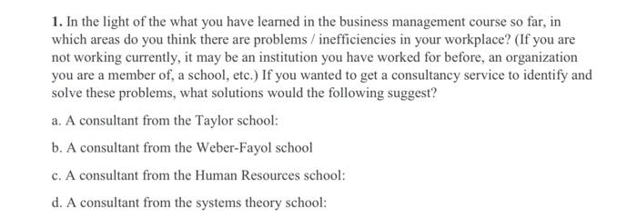 1. In the light of the what you have learned in