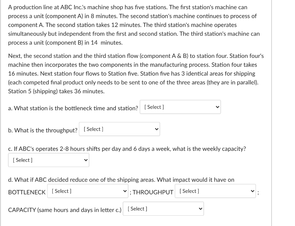 answer asap please A production line at ABC