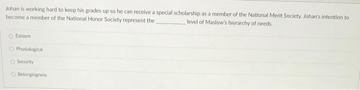 Johan is working hard to keep his grades up so he