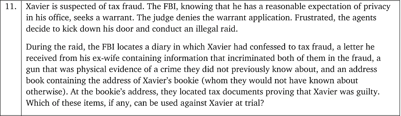 Xavier is suspected of tax fraud. The FBI,