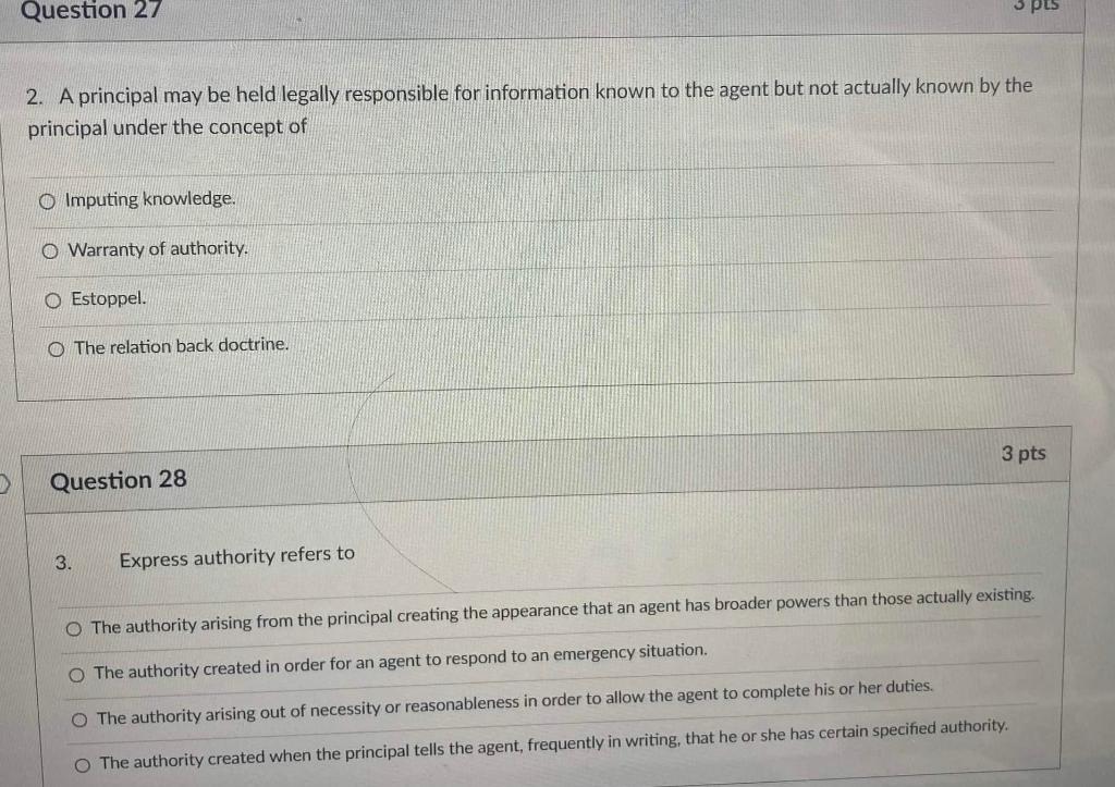 2. A principal may be held legally responsible