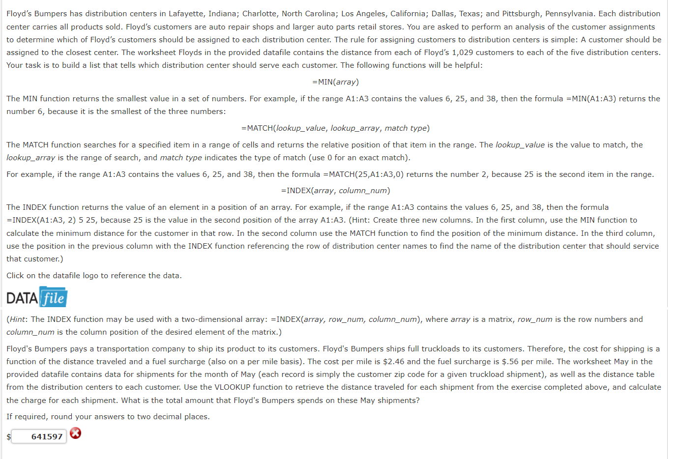 Your task is to build a list that tells which