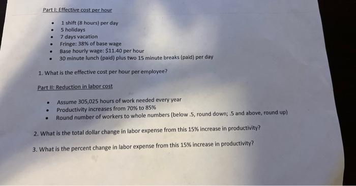 Please solve Part II questions steps by steps. I