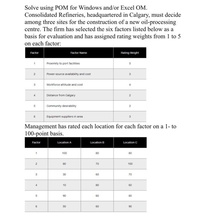 If location B's score for proximity to port