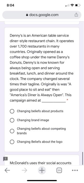 8:04 docs.google.com McDonald's uses their social