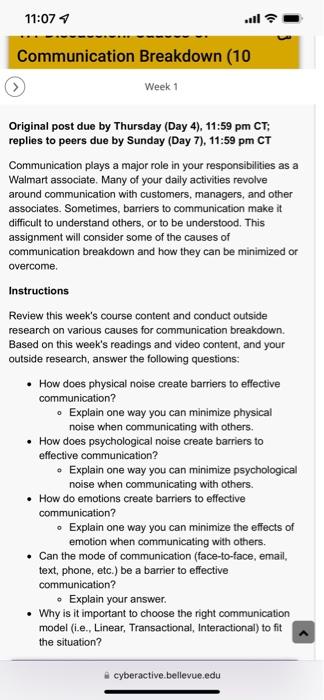 Original post due by Thursday (Day 4), 11:59 pm