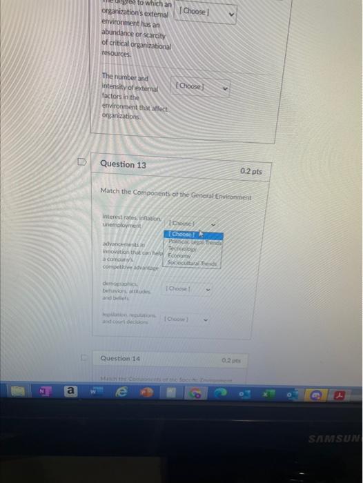 Choose to which an organization's external