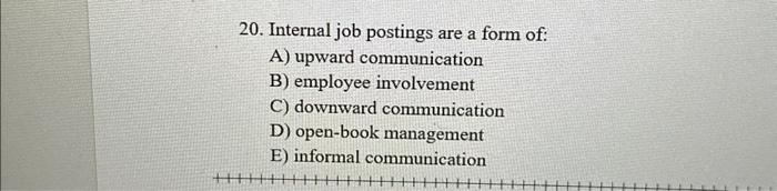 20. Internal job postings are a form of: A)