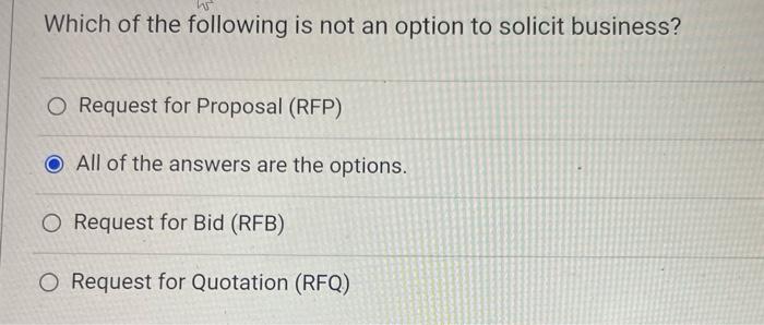 Which of the following is not an option to