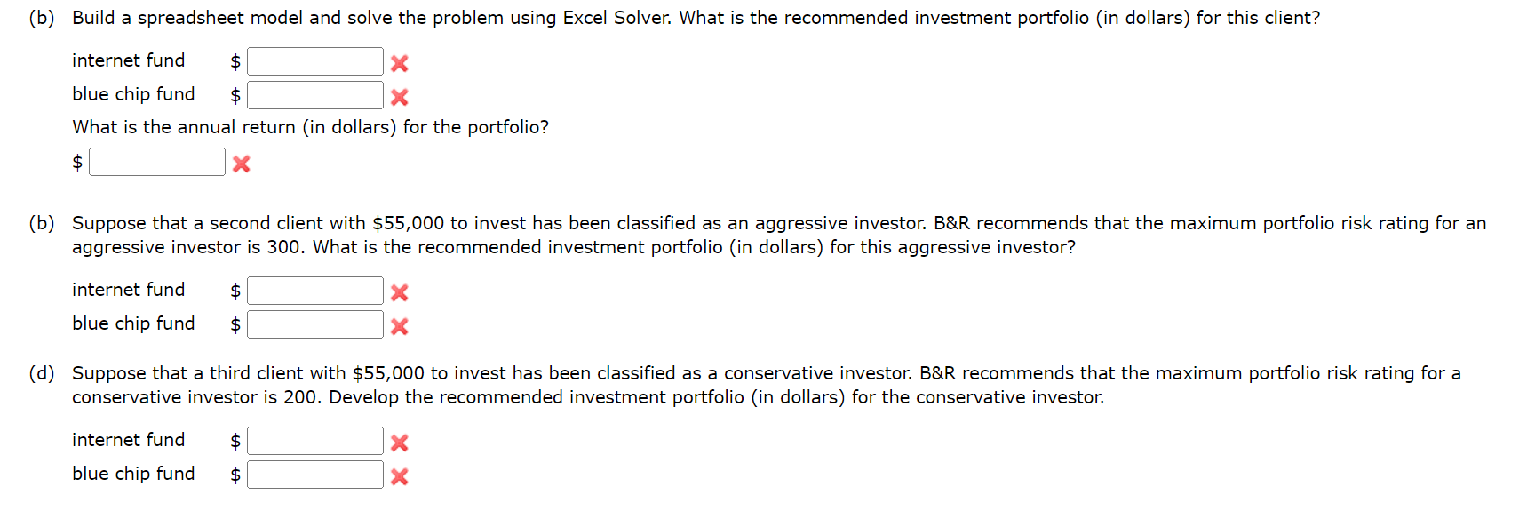 Please show how to do on Excel. Blair \& Rosen,