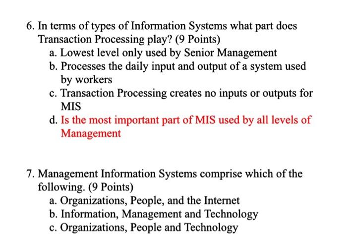 What is the correct answer for #6 and #7. I cant