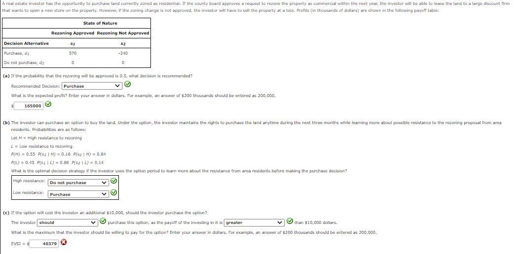 (a) If the probability that the rezoning will be