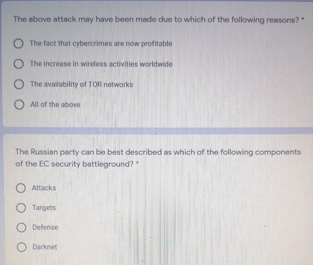 The above attack may have been made due to which