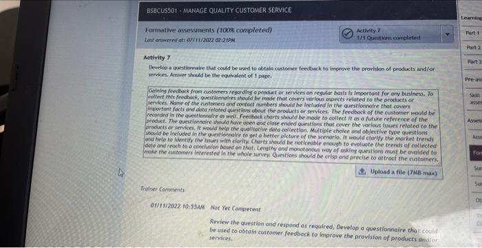 automotive management Activity 7 Dereiop a