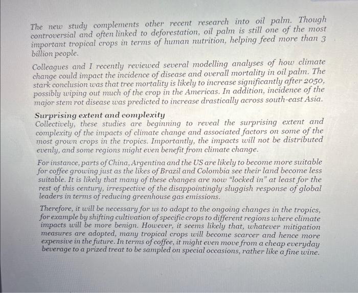 how will climate change effect the business all