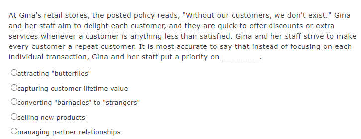 At Gina's retail stores, the posted policy reads,