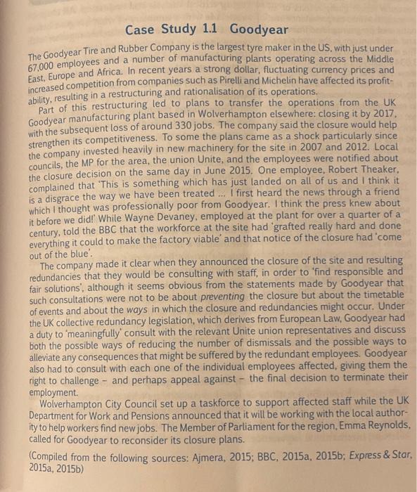 Read the case study below, concerning the closure