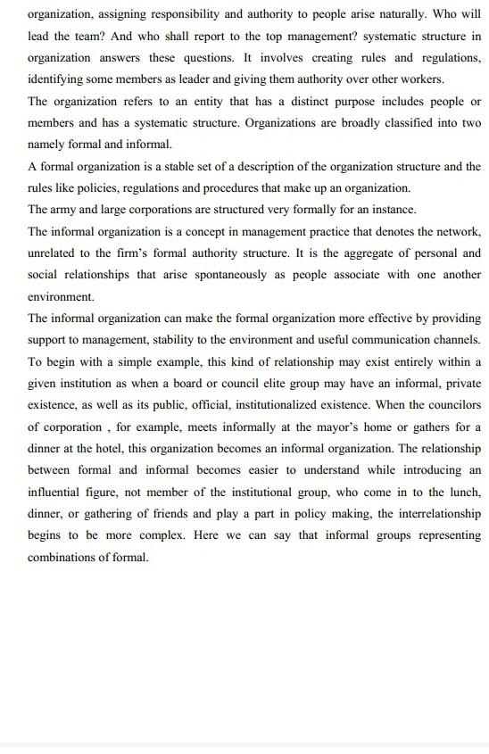 8 organization, assigning responsibility and