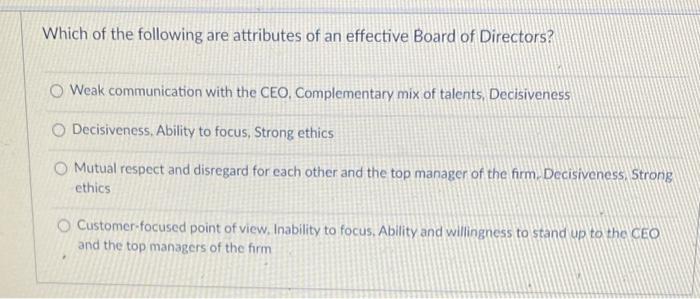 Which of the following are attributes of an