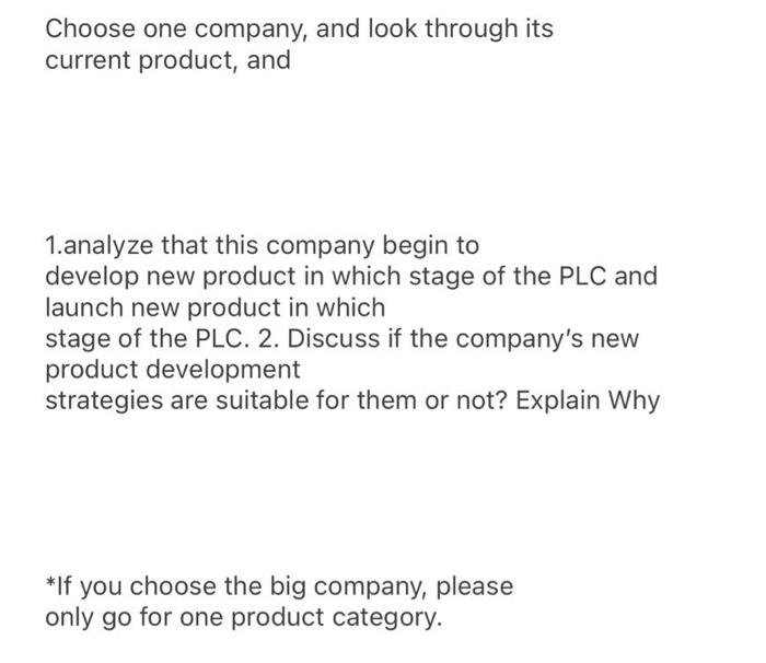 Choose one company, and look through its current