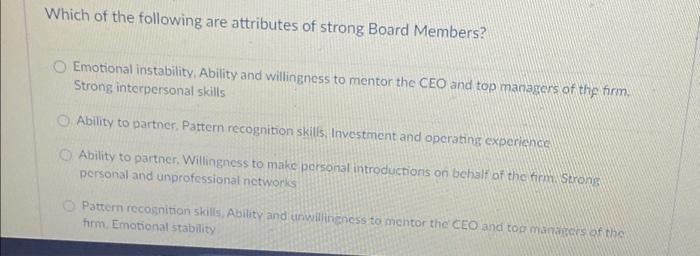 Which of the following are attributes of an