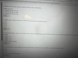 Comparing Movinf Average ard Exponential