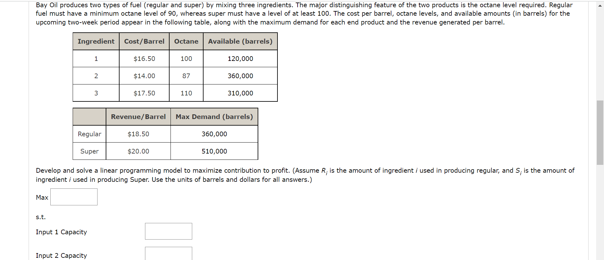 Please fill in all the blanks and show work.