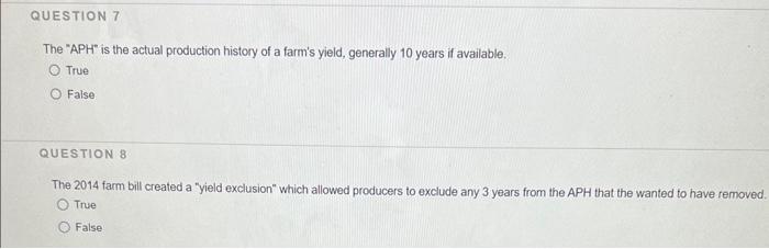 The "APH" is the actual production history of a