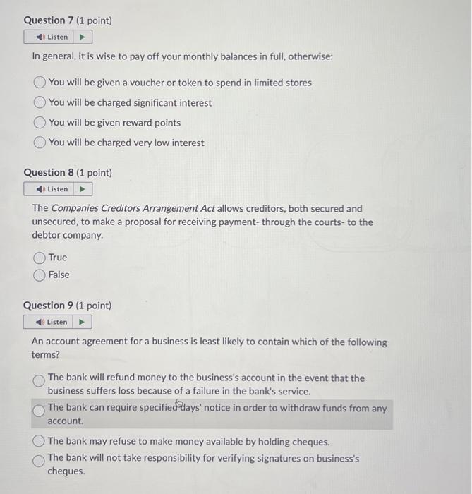 awnser all please In general, it is wise to pay