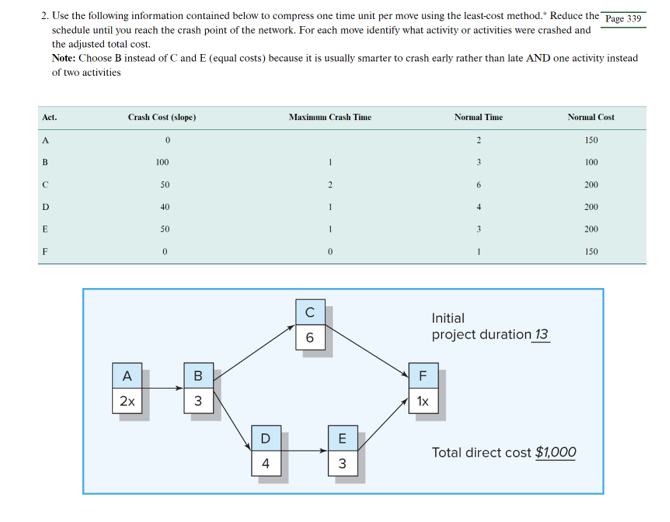2. Use the following information contained below