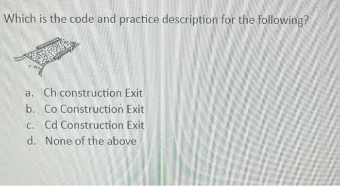 Which is the code and practice description for