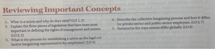 Reviewing Important Concepts 1. What is a union