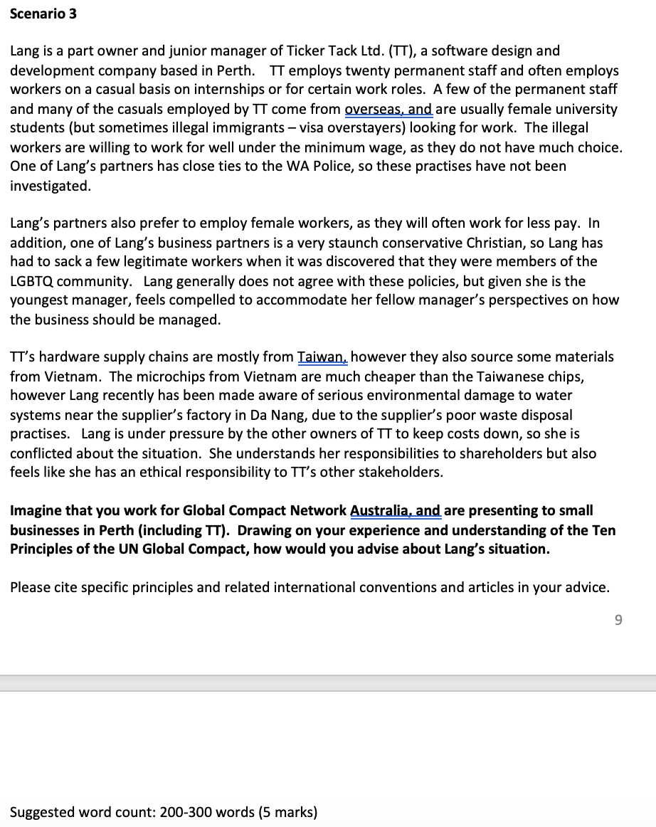 Scenario 3 Lang is a part owner and junior